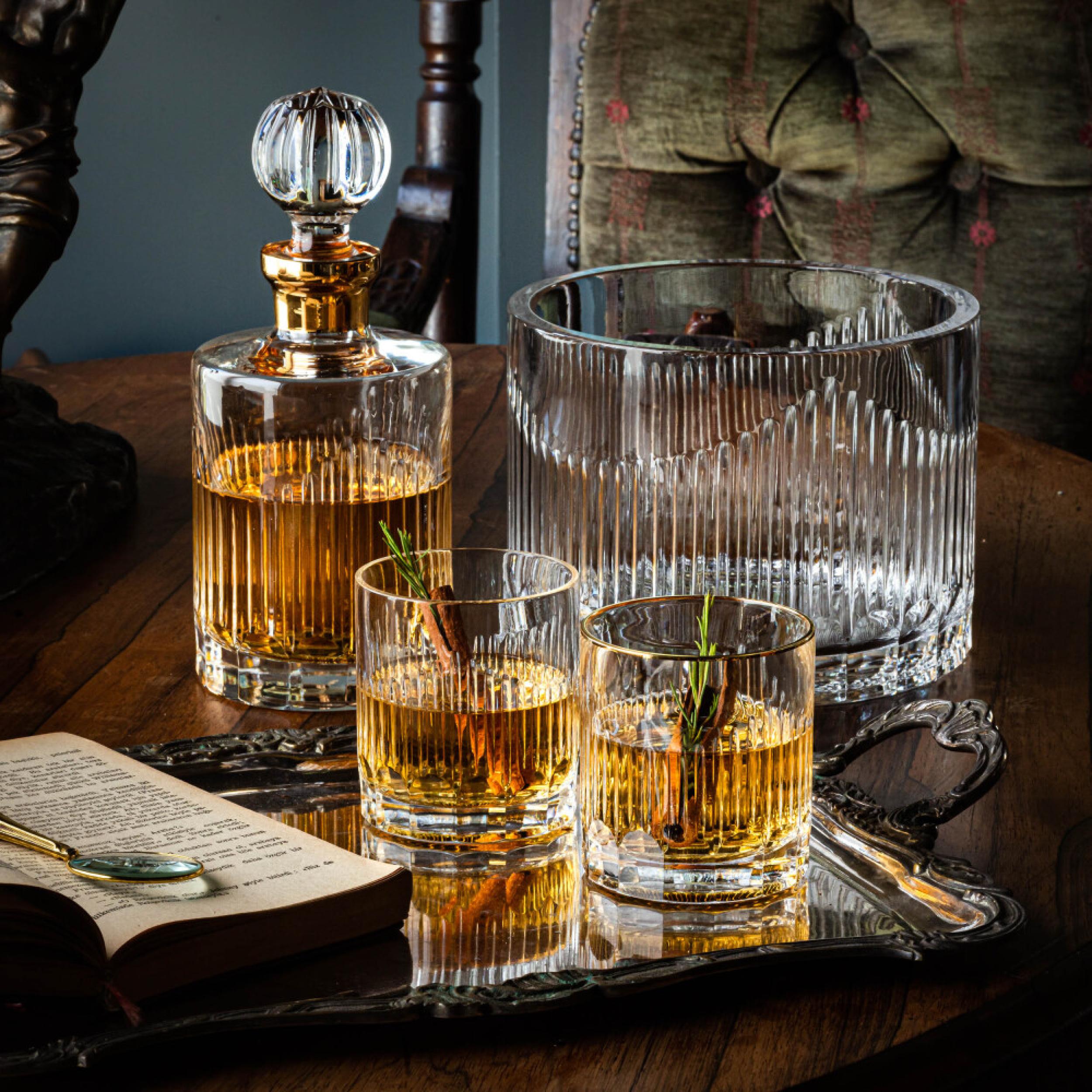 Sollevare Cut Crystal Whiskey Glasses, Set of 2