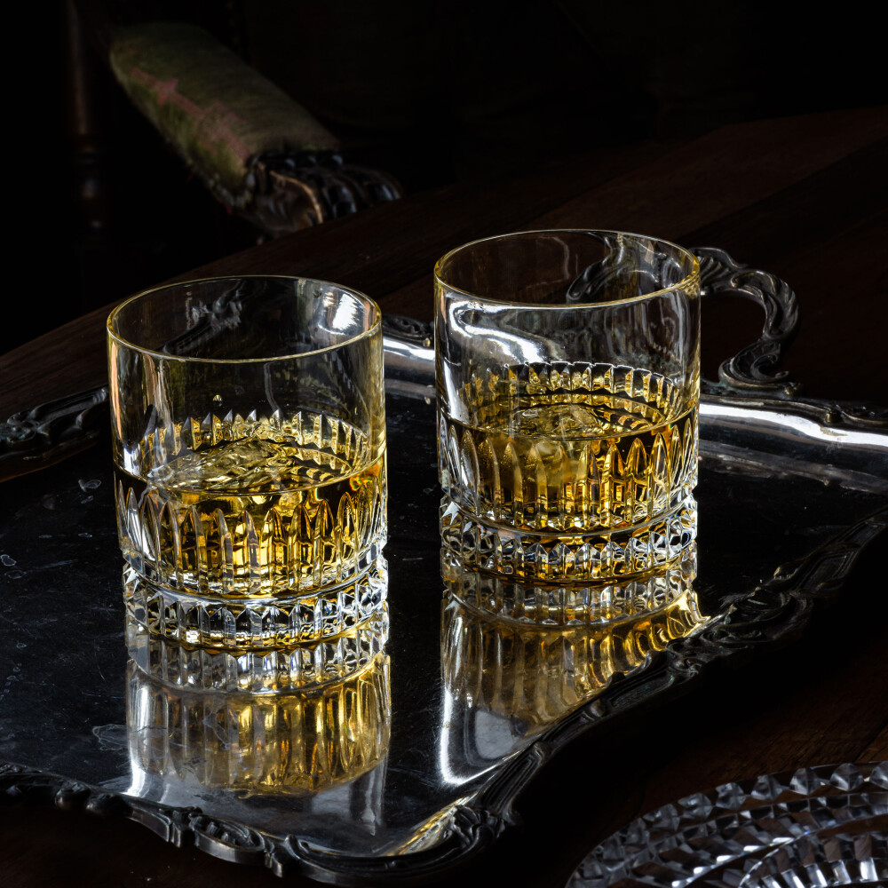 Precisa Cut Crystal Whiskey Glasses, Set of 2
