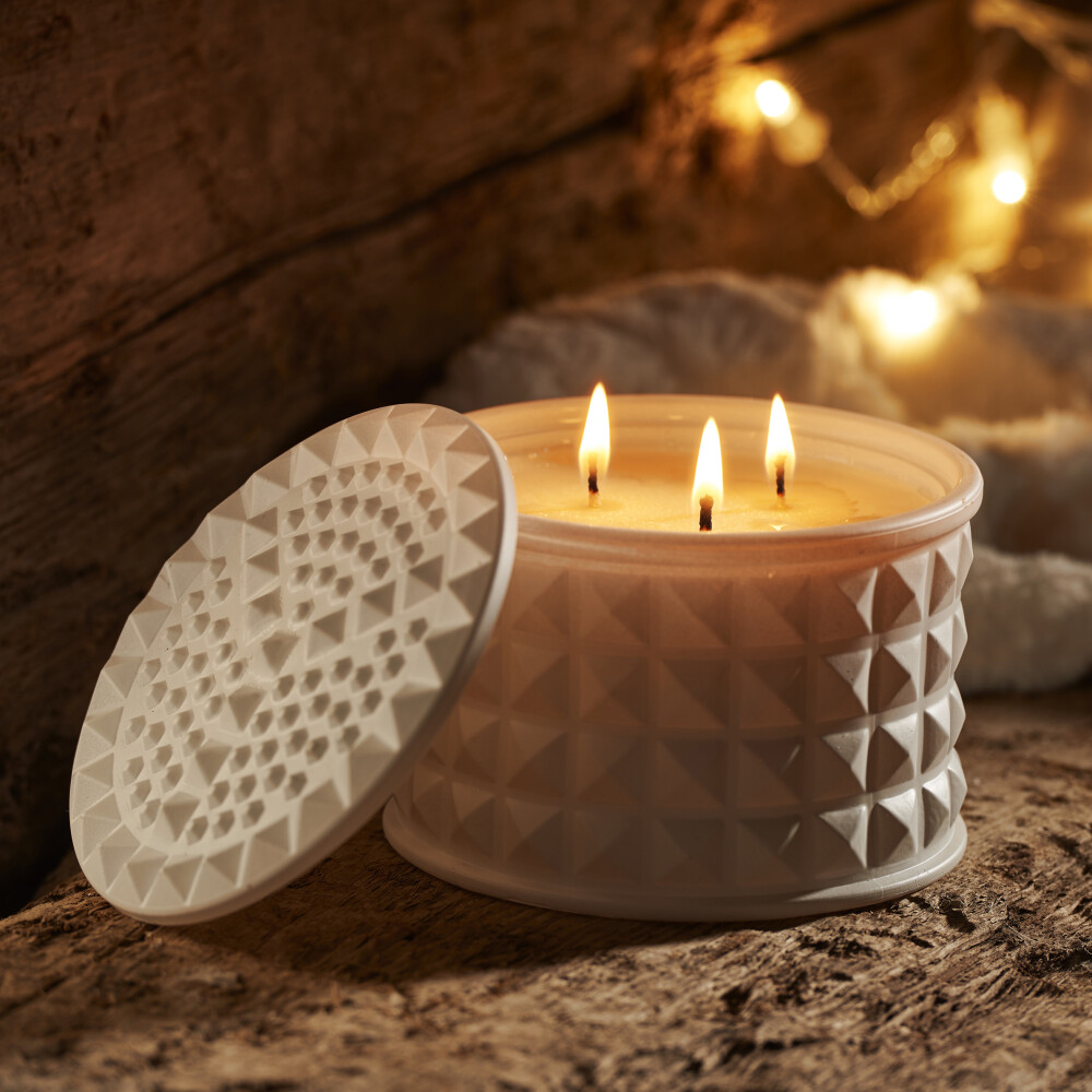 Leona 3 Wick Luxury Soy Candle with Lid 350 gr