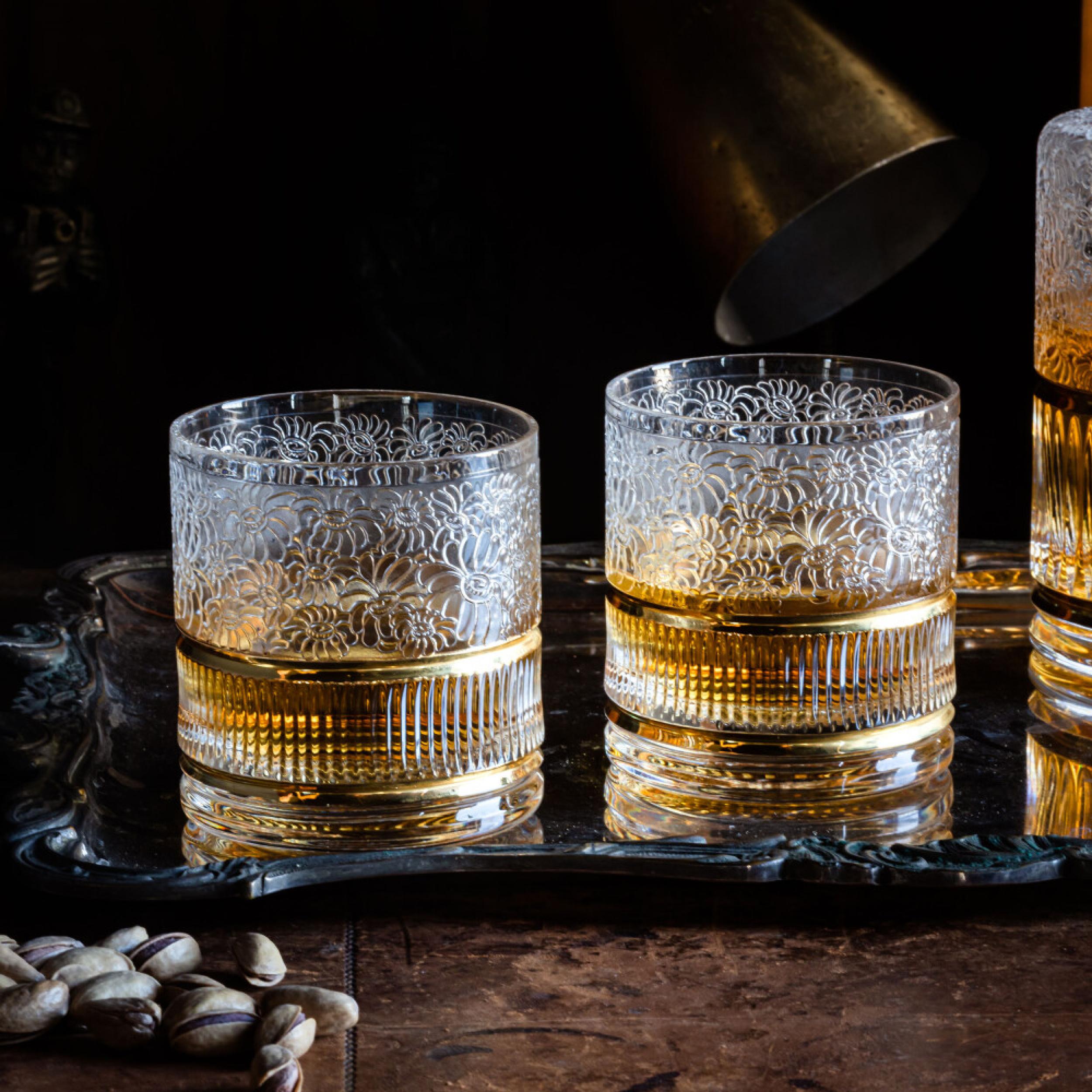 D'oro Cut Crystal Whiskey Glasses, Set of 2
