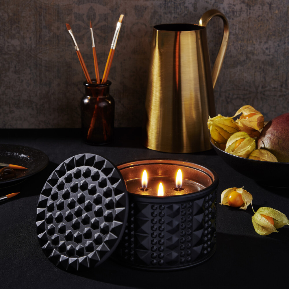 Legna 3 Wick Luxury Black Soy Candle with Lid 350 gr